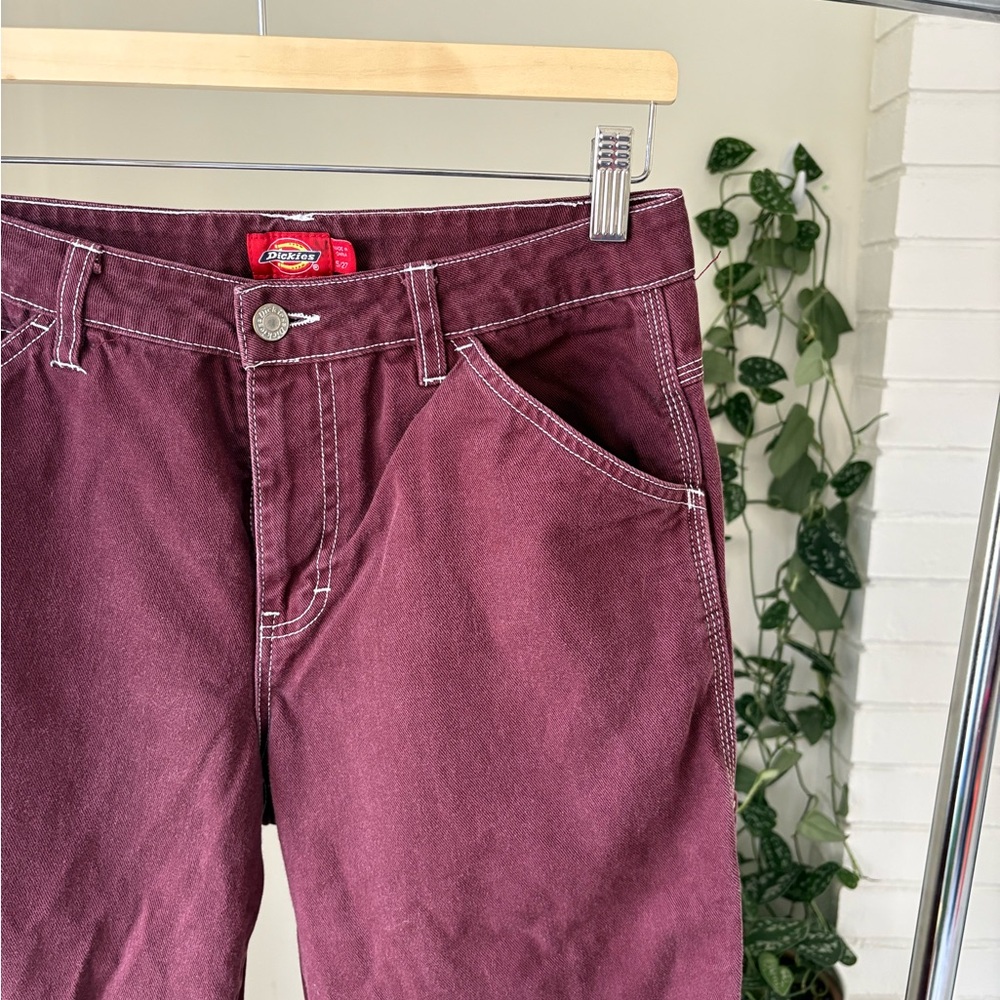 Dickies Women’s Relaxed Fit Carpenter Pants Maroon Burgundy Discontinued Color - Picture 3 of 7